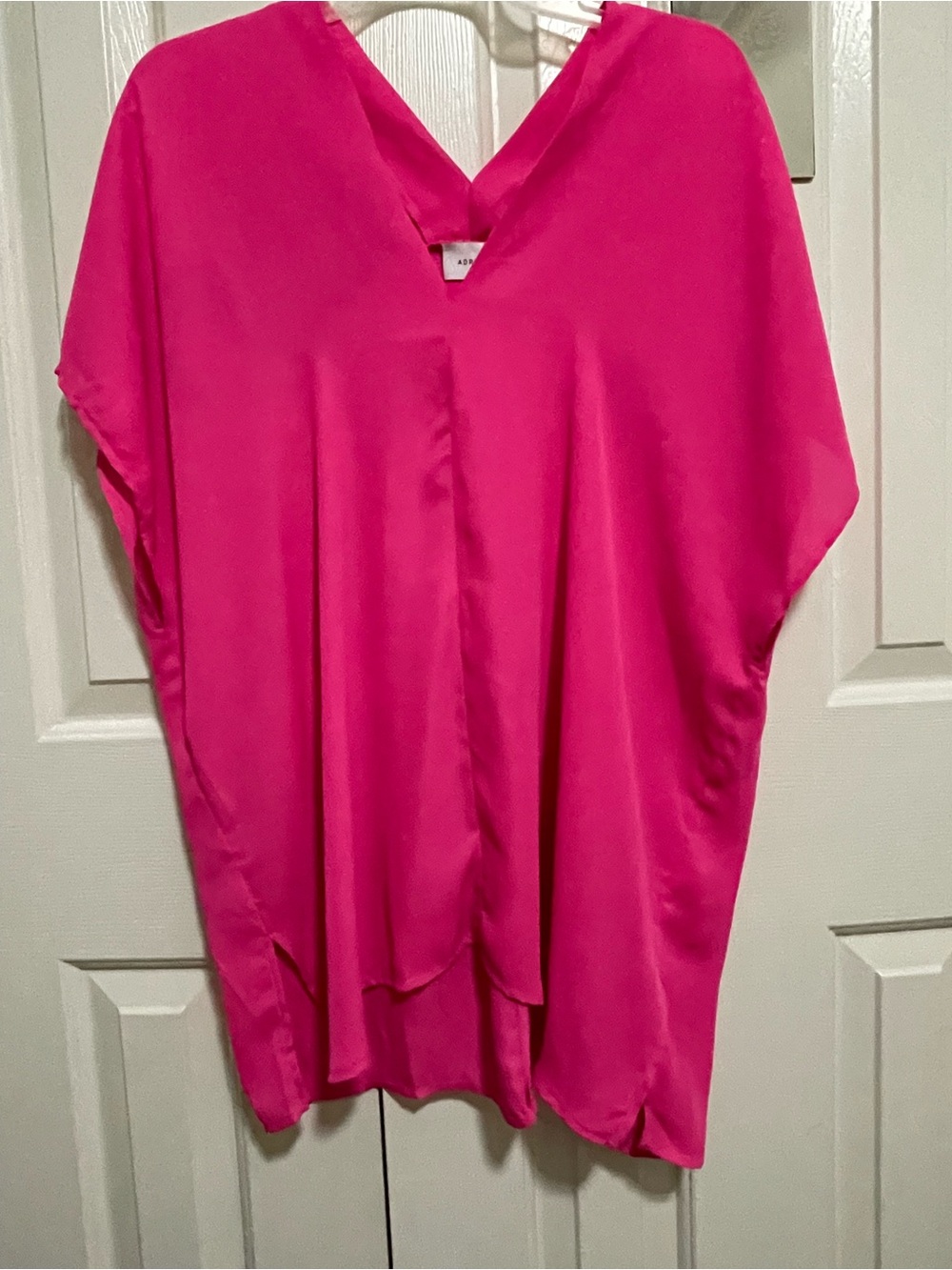 Adrienne Fuchsia V-Neck Draped Tunic